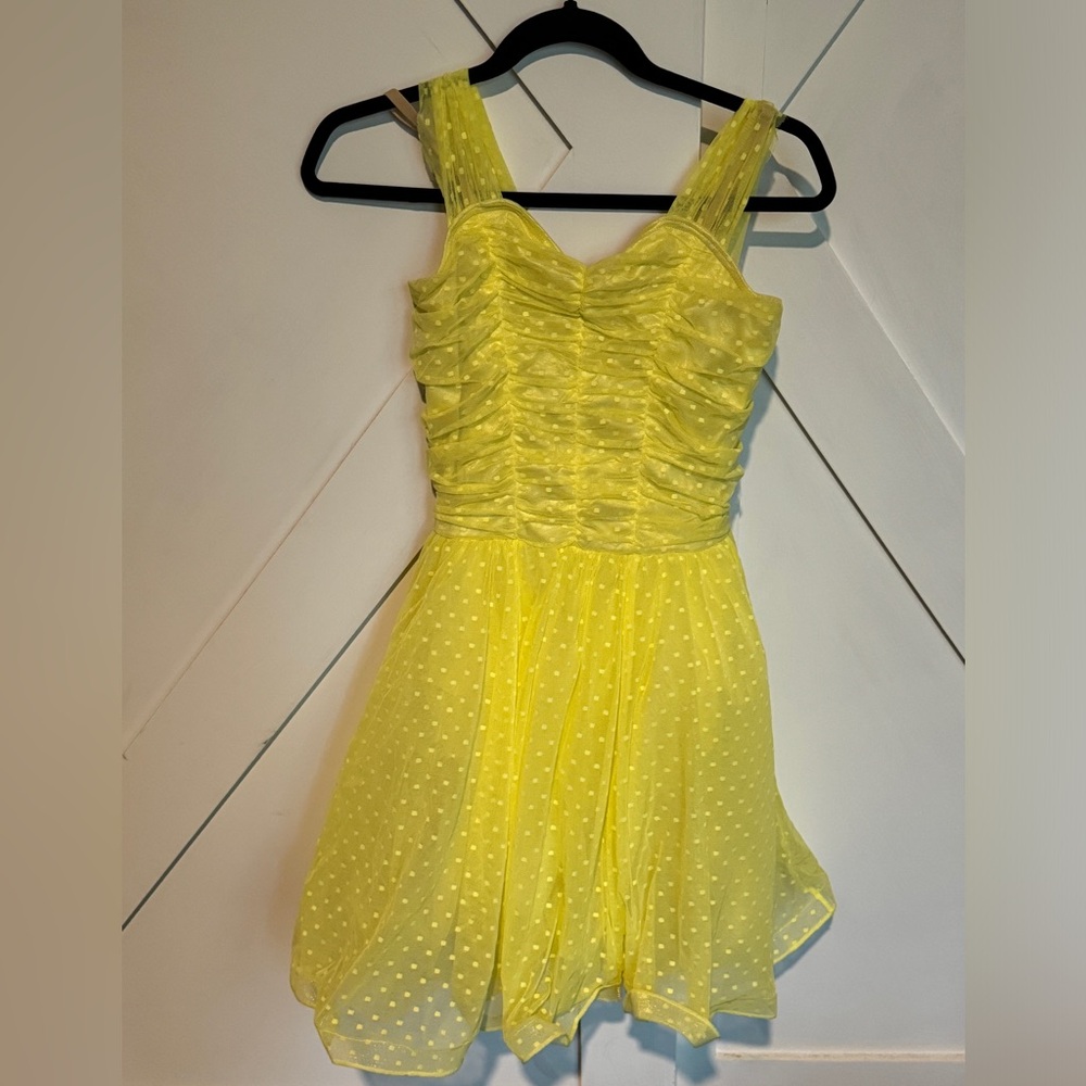 Weissman yellow polka dotted small adult dance costume